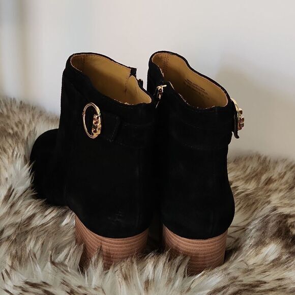 Tory Burch Sofia 65MM Suede Black Ankle Booties #50895 Women's Size 11 - Picture 8 of 10